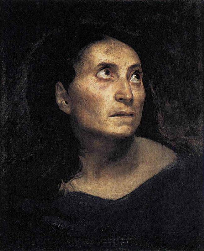 Eugene Delacroix Head of a Woman Norge oil painting art